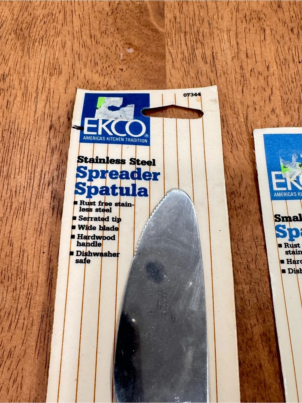 New Ekco Stainless Steel Spreader Spatula Wood Handle Set of 2 Deadstock Vtg